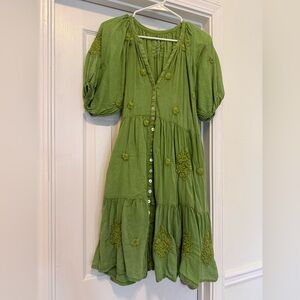 Green embroidered Kyla SEO dress